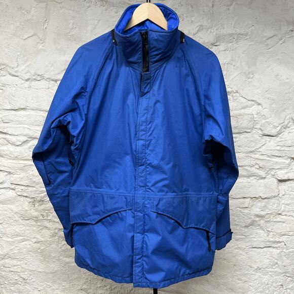 Marmot Mountain Works Gore-Tex Vintage 80s(?) Blue Rain Jacket Parka Large - Picture 1 of 16